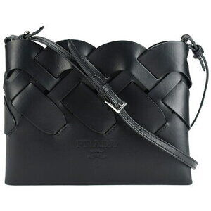 Prada Pochette Shoulder Bag Braided Leather Nero Black Crossbody